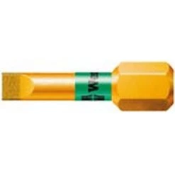 WERA Embout Pour Vis à Fente 1/4'', 25 Mm De Long, Diamanté Avec Zone De Bi-torsion, Larg. : De Lame X Épaisseur De Lame : 6,5 X 1,2 Mm