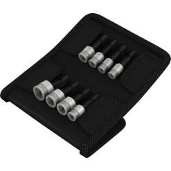 WERA Assortiment De Douilles En Acier Inoxydable 1/4'', 50 Mm De Long, 8 Pièces, Contenu : 5 5,5 7 8 10 13 Mm 1/4 3/8 Pouce