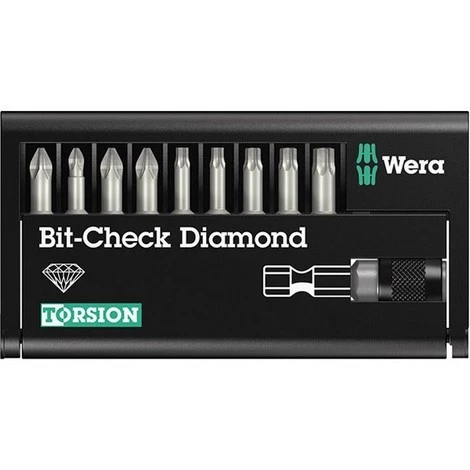 WERA Assortiment D'embouts Fente/PH/PZ, 10 Pièces, Check Diamond 1 WERA Assortiment D'embouts Fente/PH/PZ, 10 Pièces, Check Diamond