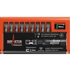 WERA Assortiment D'embouts Bit-Check Impaktor, 10 Pièces, PZ