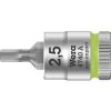 Wera 8740 A 05003331001 6 Pans Intérieurs Douille-embout 2.5 Mm 1/4 (6.3 Mm)