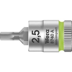 Wera 8740 A 05003331001 6 Pans Intérieurs Douille-embout 2.5 Mm 1/4 (6.3 Mm)