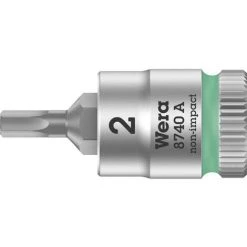 Wera 8740 A 05003330001 6 Pans Intérieurs Douille-embout 2 Mm 1/4 (6.3 Mm)