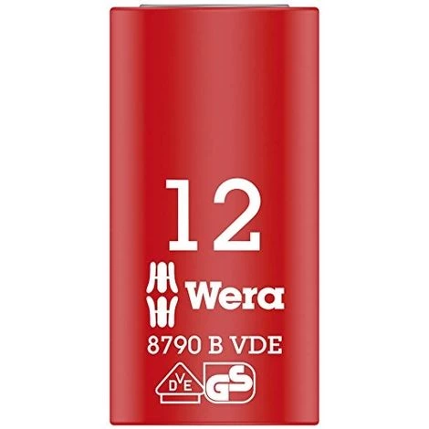 WERA 05004956001 DOUILLE ZYKLOP VDE 8790 B ISOLÉE, ROUGE, 12 1 WERA 05004956001 DOUILLE ZYKLOP VDE 8790 B ISOLÉE, ROUGE, 12