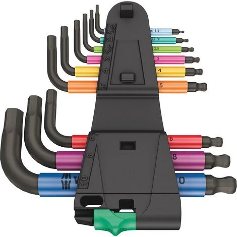 Wera 950/9 Hex-Plus Multicolour 2 6 Pans Intérieurs Jeu De Clés Mâles Coudées 9 Pièces 2 Wera 950/9 Hex-Plus Multicolour 2 6 Pans Intérieurs Jeu De Clés Mâles Coudées 9 Pièces – Image 2