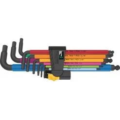 Wera 950/9 Hex-Plus Multicolour Imperial 2 6 Pans Intérieurs Jeu De Clés Mâles Coudées 9 Pièces