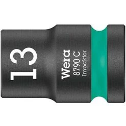 Douille Impact WERA 1/2", 6 Pans, Court, SW 21,0 Longueur 38mm