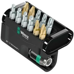 Kit D'embouts WERA 12 Pieces Phillips, TORX, 4 Pans Femelle