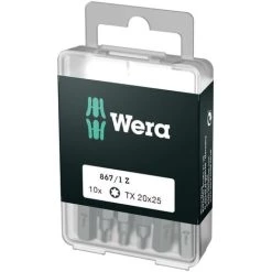 Embout Torx T 10 Wera 05072406001 Acier à Outils Allié, Extra-rigide Forme (embouts): D 6.3 10 Pc(s)
