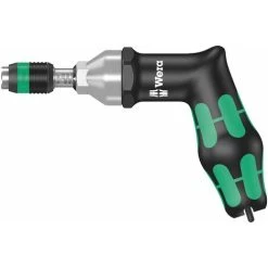 Wera 7447 Kraftform Manche « Pistolet », Tournevis Dynamométrique Réglable Avec Mandrin à Serrage Rapide Rapidaptor, 1/4 Pouce, 25,0 - 55,0 In. Lbs. - 05074712001