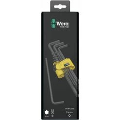 Wera 950 PKL/9 SZ N SB Jeu De Clés Mâles Coudées, Syst. Impérial, BlackLaser, 9 Pièces - 05133180001