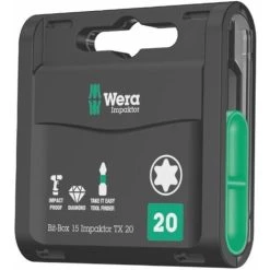 WERA Plage De Bits. Bit-box 15 Impacteur TX 20. 15 Parties