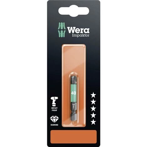 Embout Torx T 40 Wera 05073967001 Acier à Outils Allié, Revêtement Diamanté Forme (embouts): F 6.3 1 Pc(s) 1 Embout Torx T 40 Wera 05073967001 Acier à Outils Allié, Revêtement Diamanté Forme (embouts): F 6.3 1 Pc(s)
