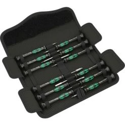 Wera Kraftform Micro 12 Electronics 1 Pour Lélectronique Et La Mécanique De Précision Jeu De Tournevis 12 Pièces Vis à